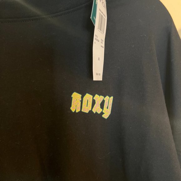 Roxy Macrame Hour Anthracite Graphic T Shirt Tee Oversized, XS, NWT - Picture 6 of 9